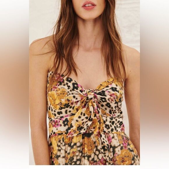 BA&SH Dalid maxi dress- ocre size 0 - Picture 7 of 13